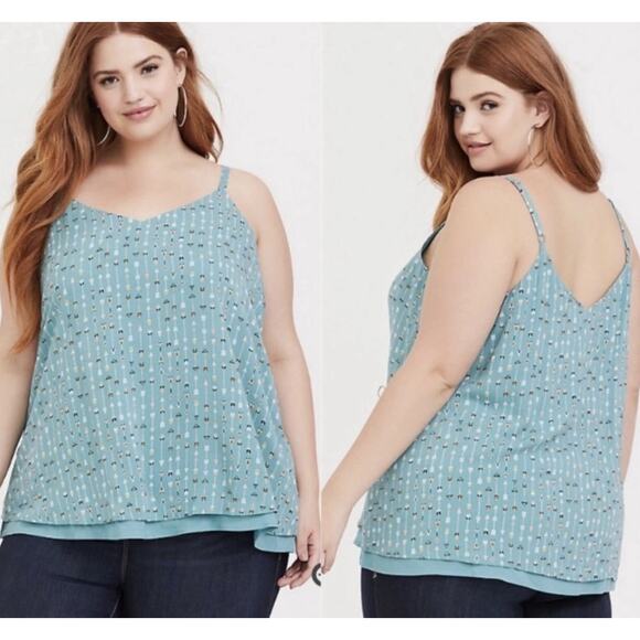 Torrid Sleeveless Tank Top Womens Plus Size 1 Blue Arrow Design (797) - Picture 1 of 6